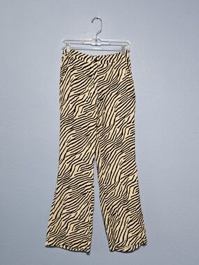 Sincerly Jules Black & Cream Zebra Print Wide-Leg Trousers